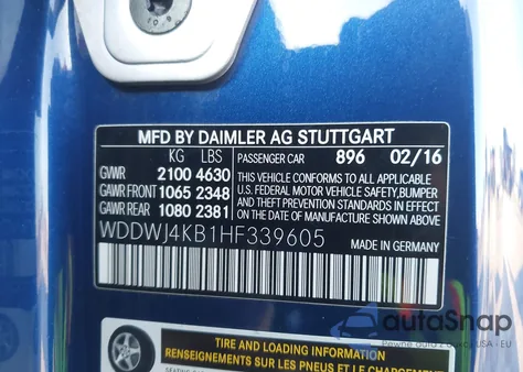 2017 Mercedes-Benz C 300 4Matic z USA, uszkodzony, nr VIN WDDWJ4KB1HF339605